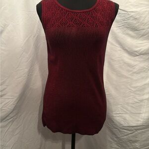 Karl Lagerfeld Paris Black and Red Knit Top